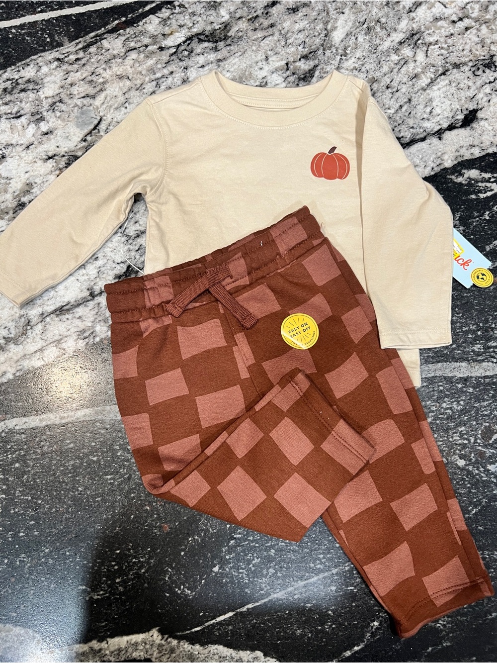 NWT Cat & Jack Pumpkin Spice Farms 2-Piece Fall Outfit Set 12M
